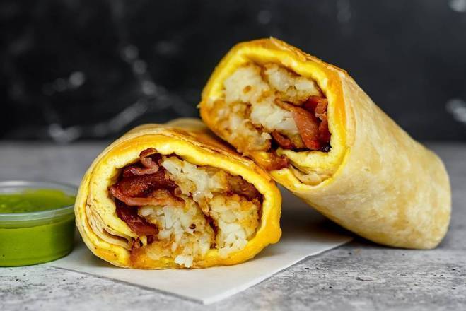Bacon, Egg, and Cheddar Breakfast Burrito