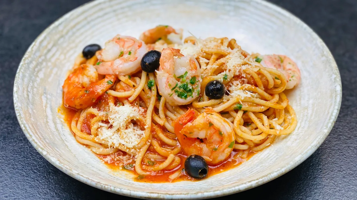 Toscan garnélás spaghetti