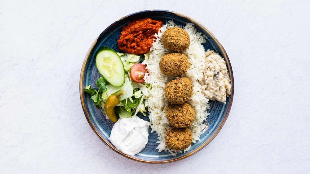 Falafeltallrik med Ris