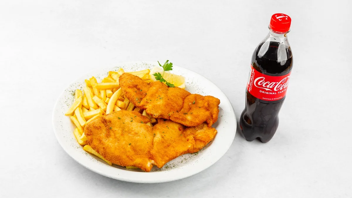 Dunajski zrezek in Coca-Cola 0.5 l