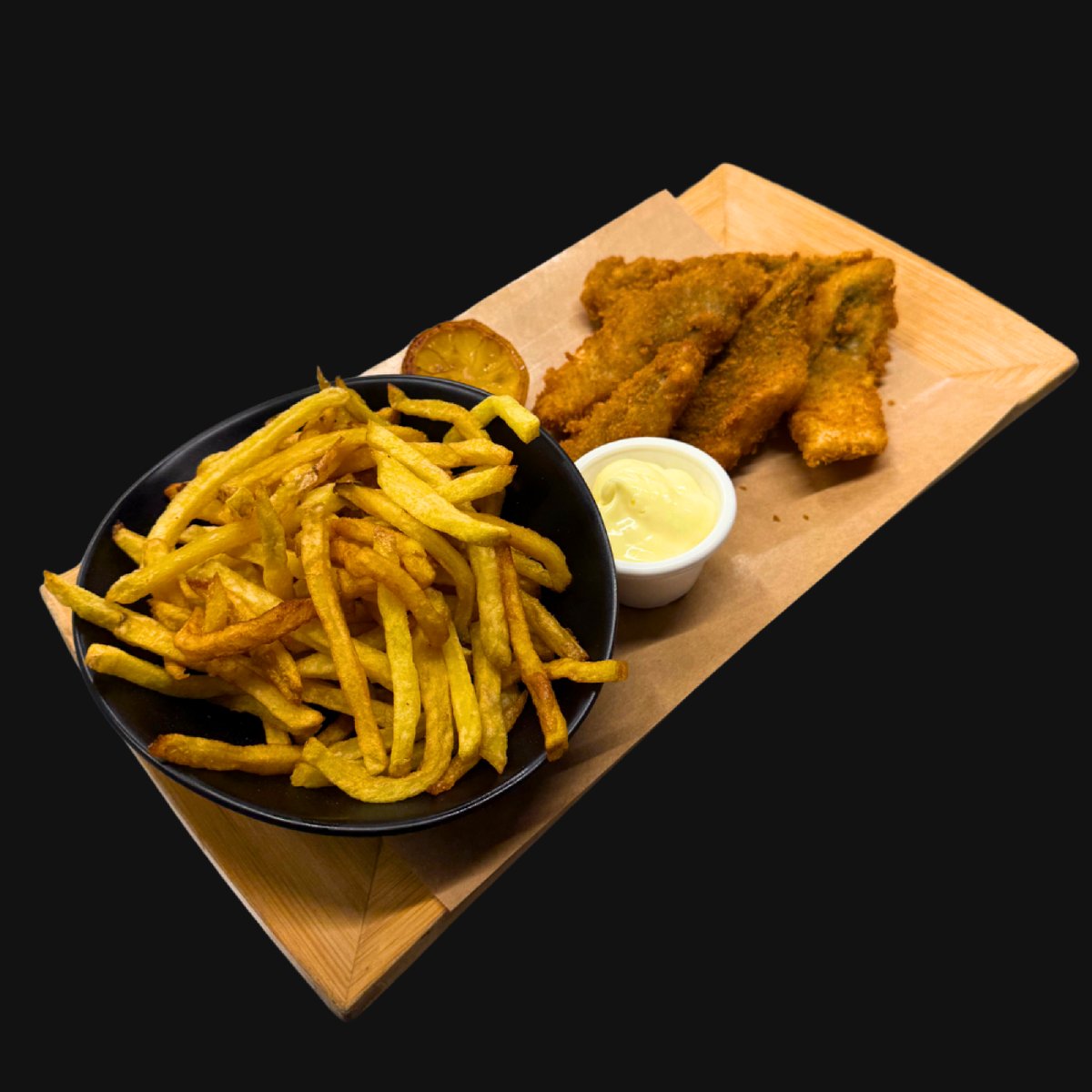 FISH and CHIPS CU CARTOFI PROASPETI PRAJITI (NECONGELATI)