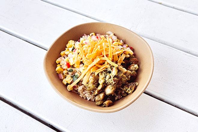 chicken verde rice bowl