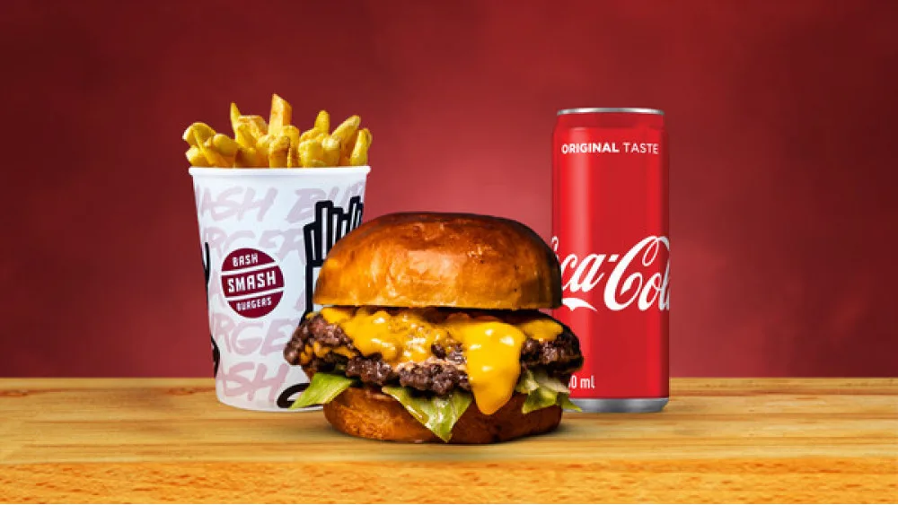 BIG double+ pomfrit + Coca cola 0.33l