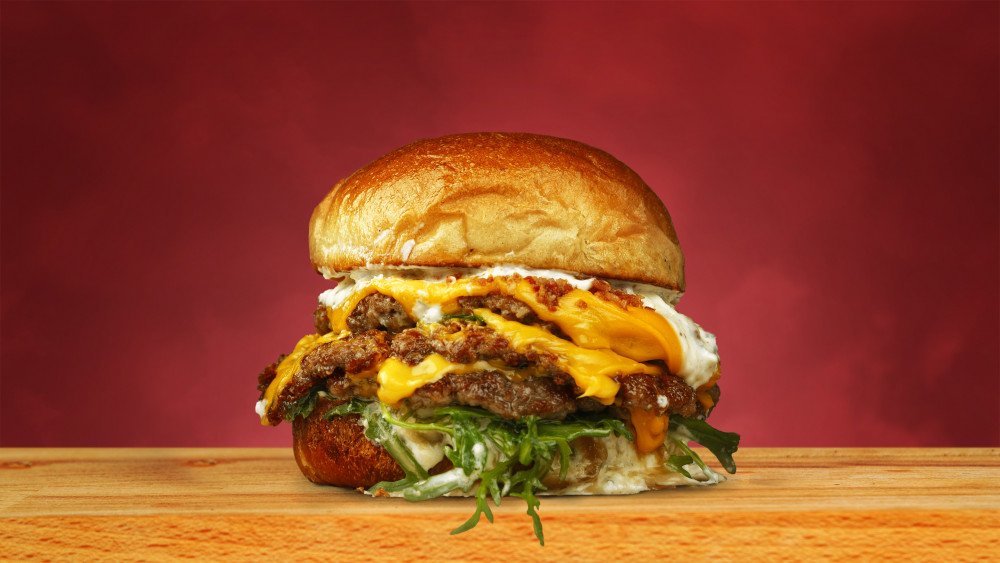 Garlic Parmesan triple burger