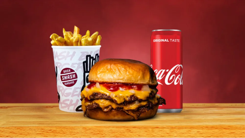 Original double + pomfrit + Coca cola 0.33l