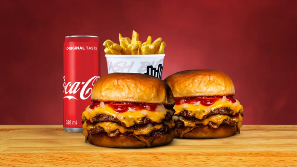 XL 2 x Original Cheese Double + 1 x pomfrit + 1 x Coca Cola 0,33l