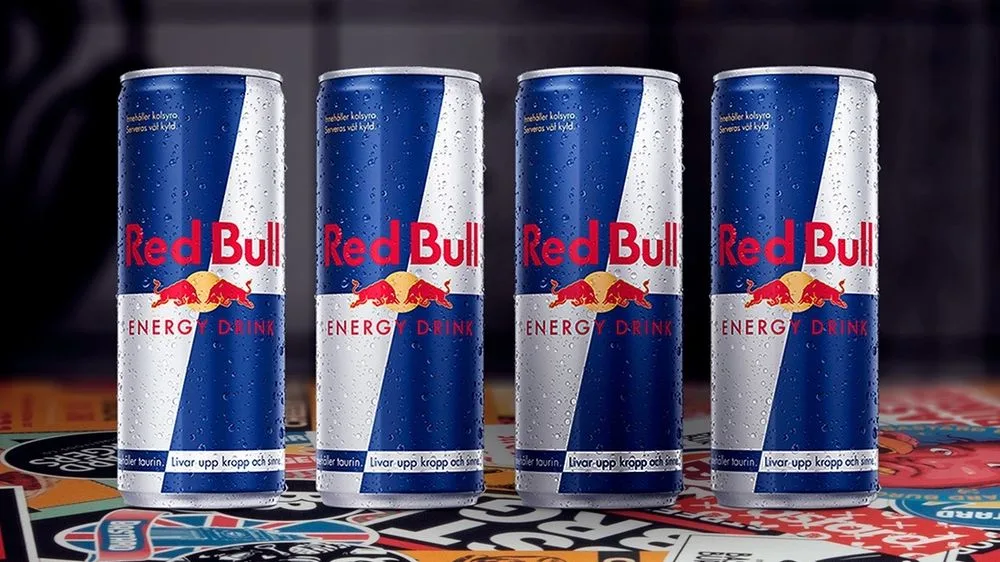 4 cans of Red Bull