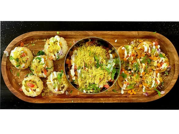 Chaat Combo (Dahi Poori,  Samosa Chat , Papdi Chaat)