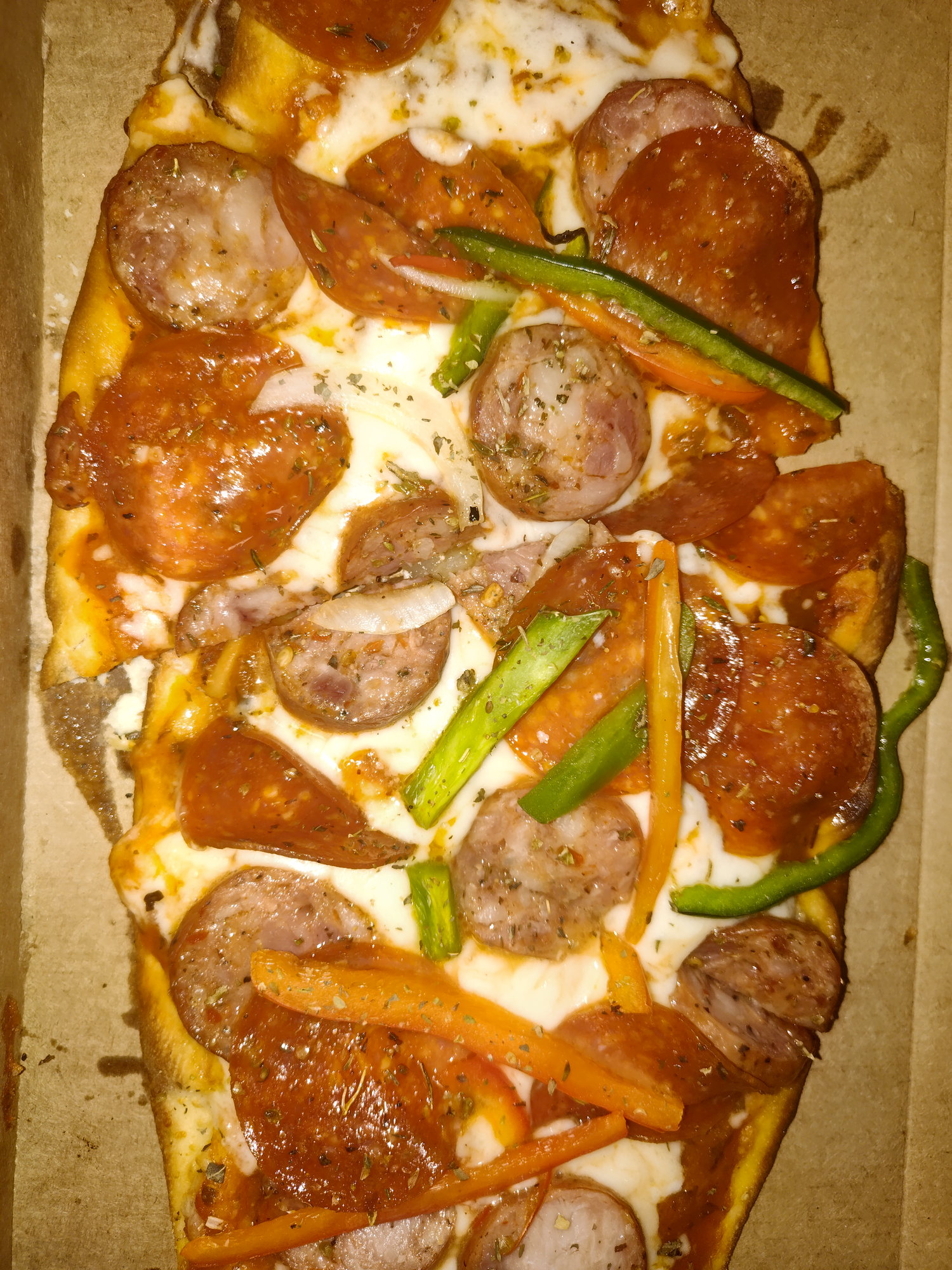 Cajun Sausage and Pepperoni Flatbread