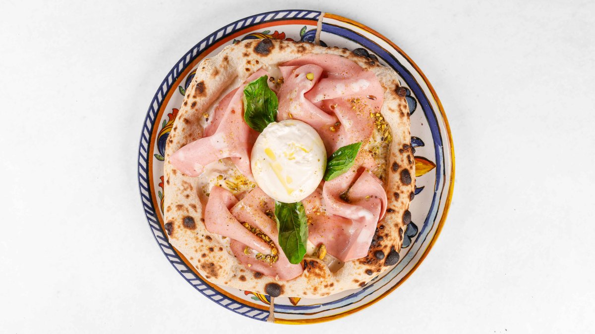 Pizza Mortadela in pistacija