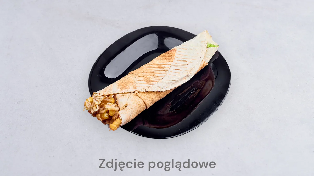 Kebab na cienkim z frytkami kurczak