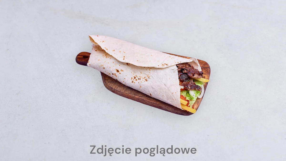 Kebab na cienkim z frytkami wołowina
