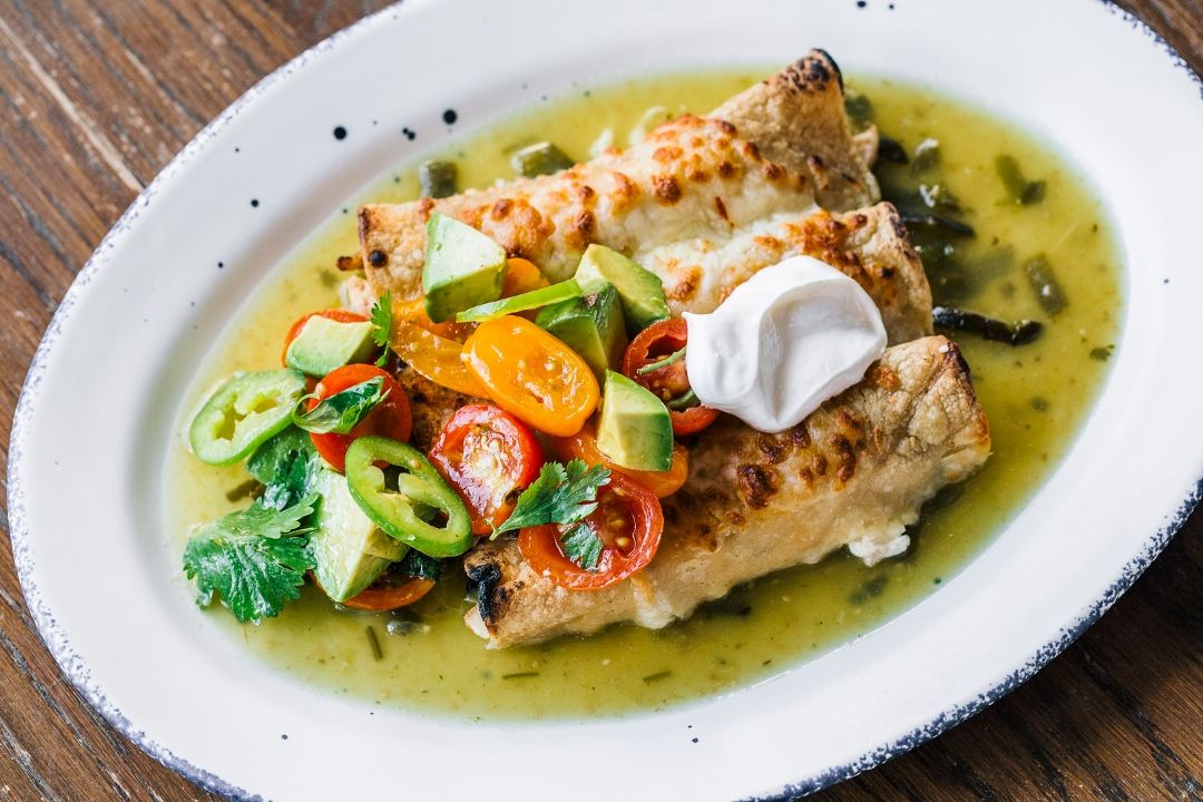 Green Chili and Chicken Enchiladas
