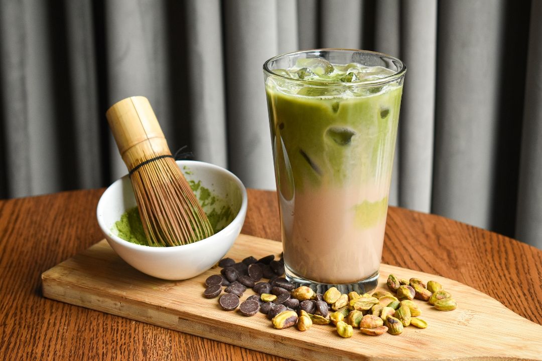 Iced Dubai Chocolate Matcha
