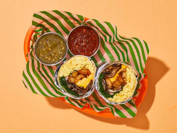 Veggie Spinach and Mushroom Breakfast Burrito