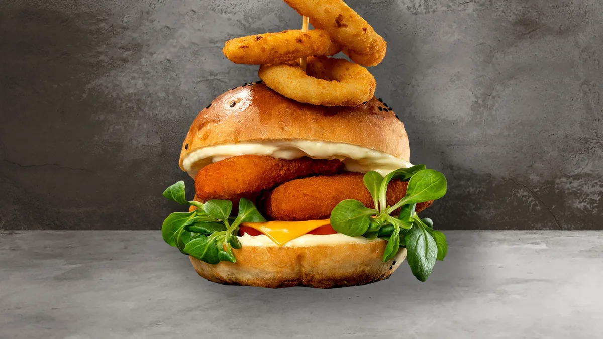 Burger rántott sajttal