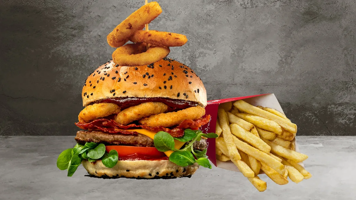 Western burger választható krumplival