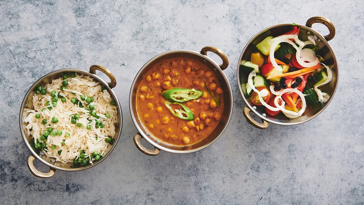 Chana Masala and ris (V, G)
