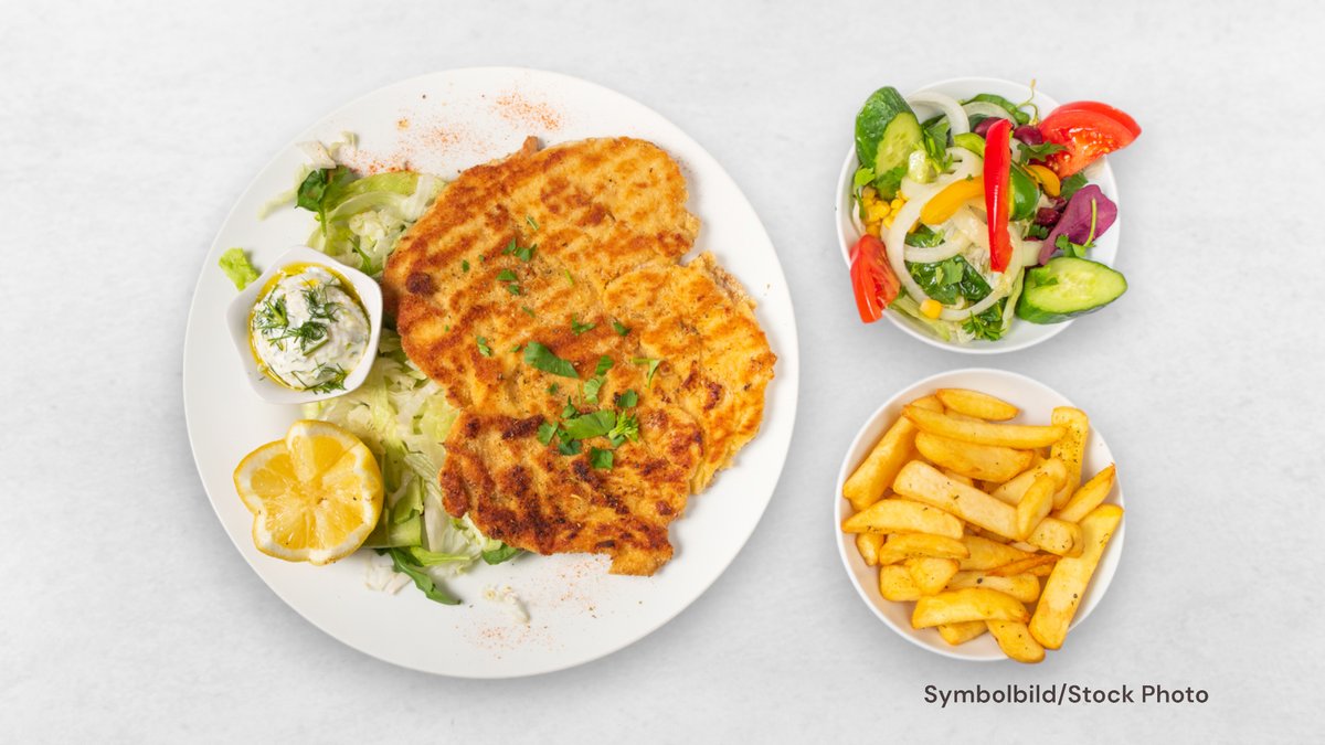 Hühnerschnitzelteller