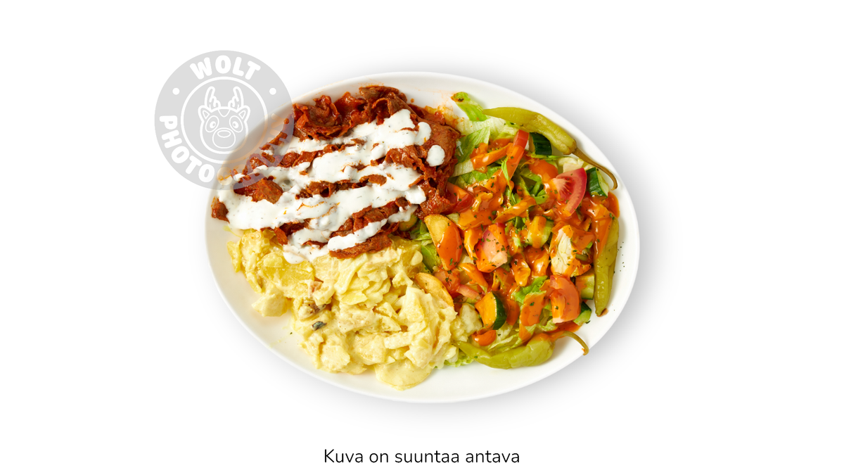 K7. Kebab kermaperunoilla