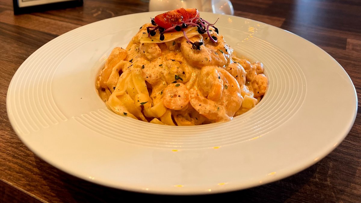 Garnélás mascarpones tagliatelle paradicsomosan