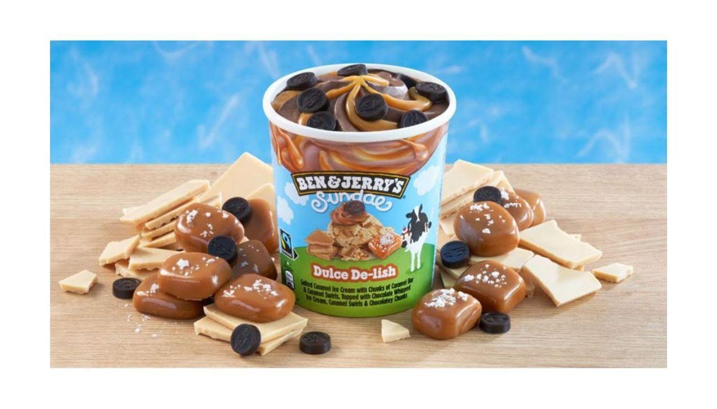 Ben and Jerrys Dulce Delish Sundae Ice Cream 427mL Tub