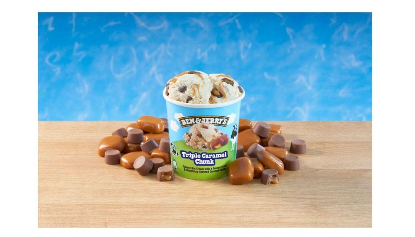 Ben and Jerry's Triple Caramel Chunk Ice Cream 458mL Tub