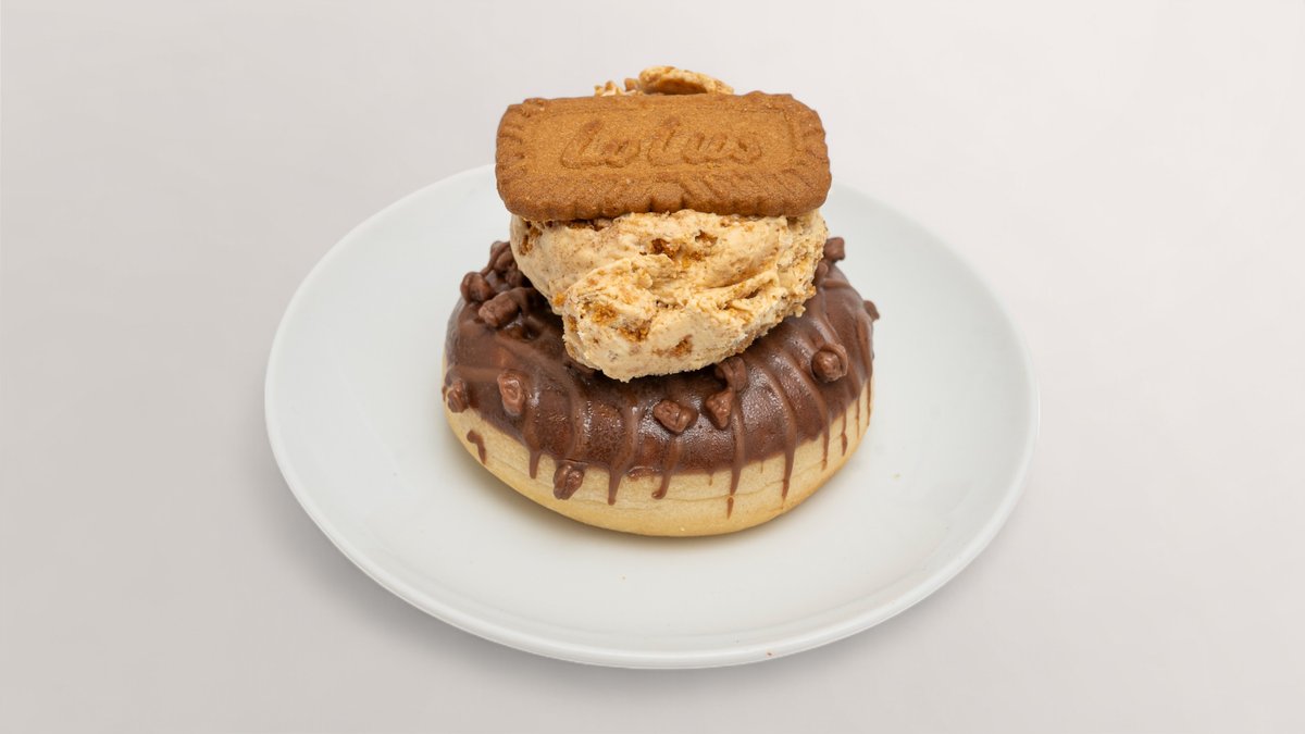 Lotus Eis and Daim Donut Sandwich