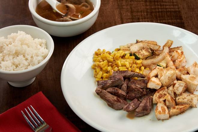 KIDS HIBACHI FILET MIGNON* and CHICKEN