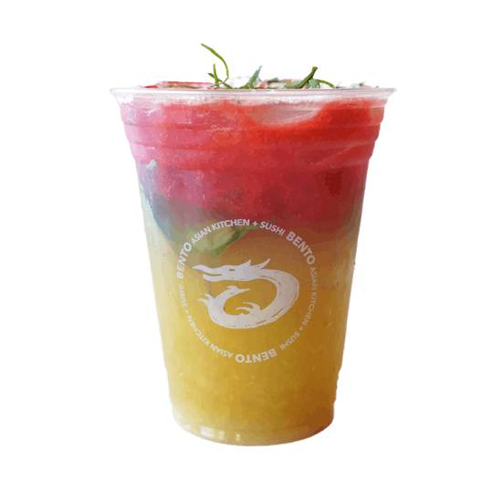 Strawberry Lychee Green Tea with basil