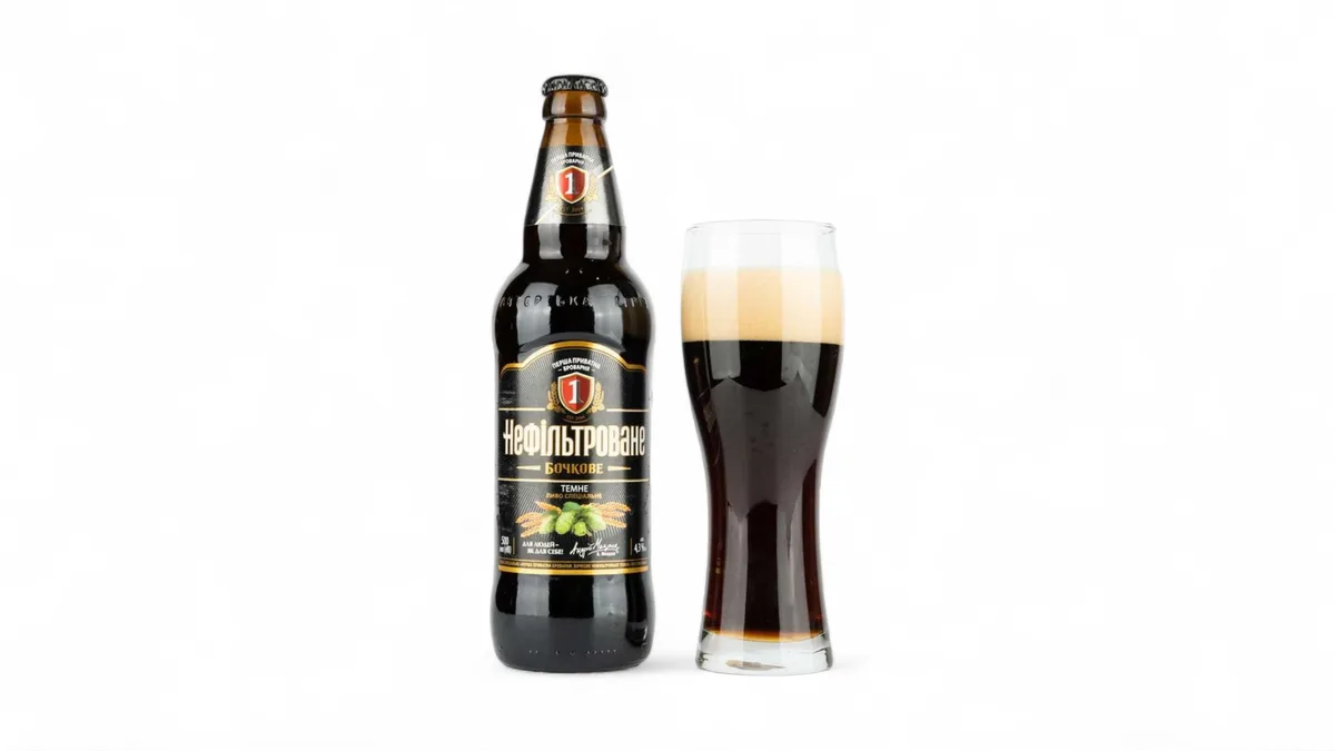 Beer Dark Pasteurized Unfiltered Special Persha Privatna Brovarnya 500ml