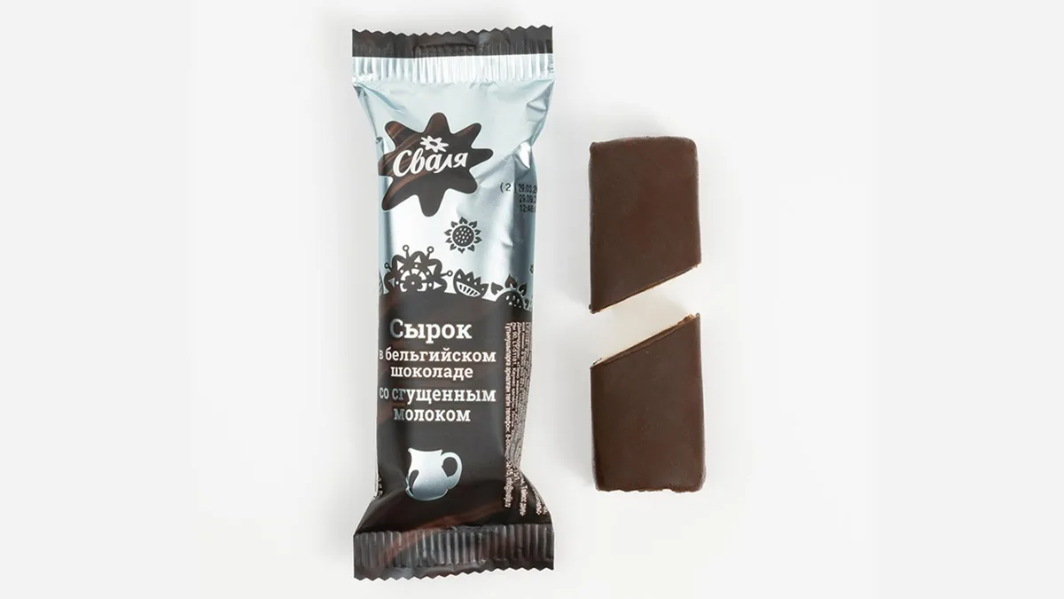 Glazed Curd Cheese In Belgian Chocolate With Condensed Milk Svalya 40g
