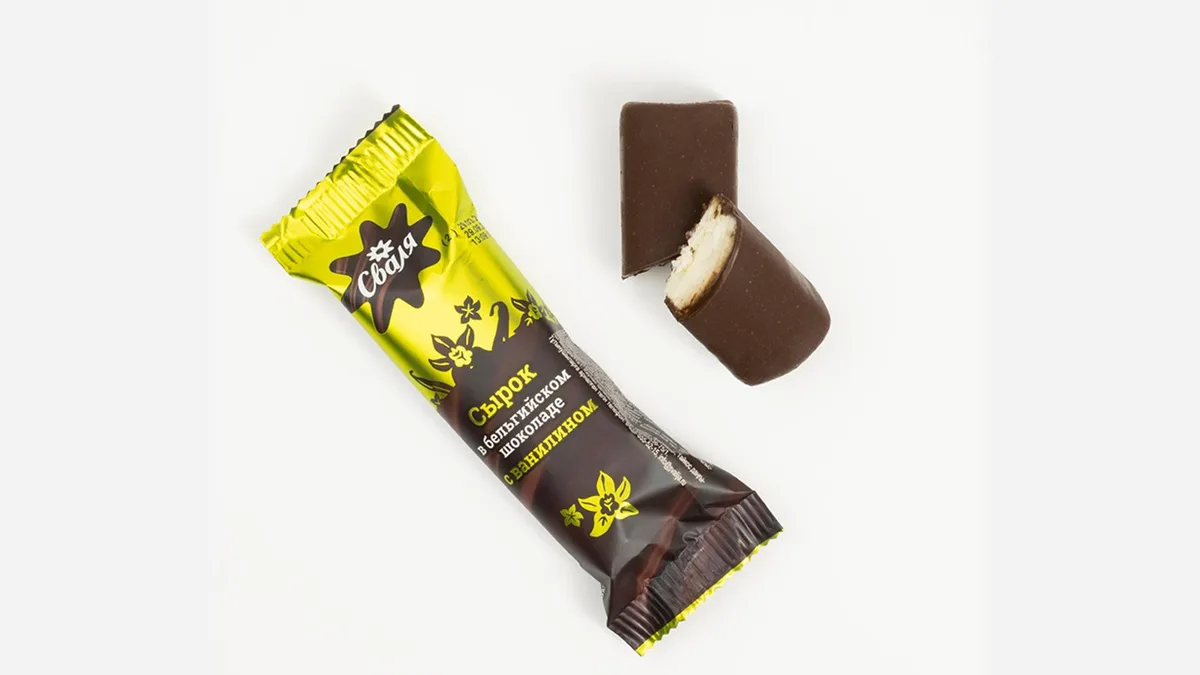 Glazed Curd Cheese In Belgian Chocolate With Vanilla Svalya 40g
