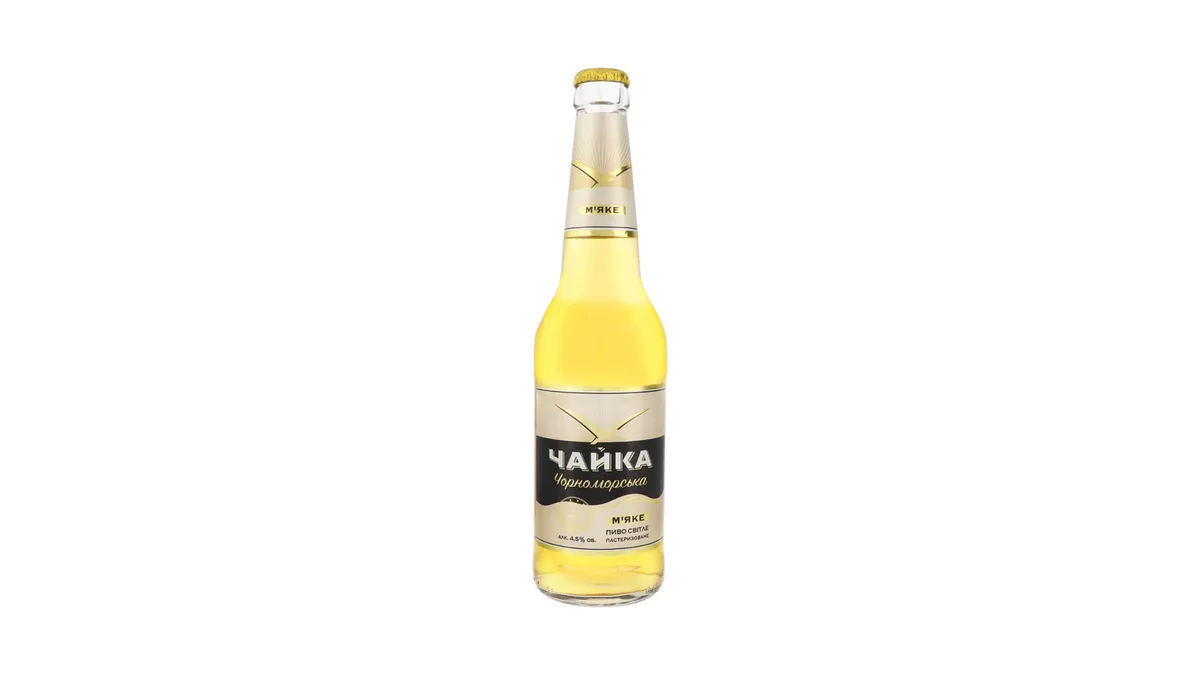 Pasteurized Filtered Light Beer "Chayka Chornomorska" 450ml