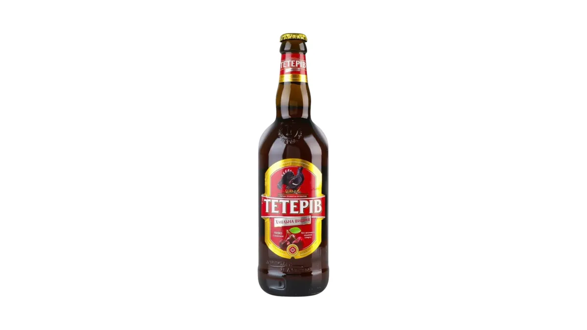 Special Pasteurized Filtered Semi-Dark Beer "Teteriv Hmilna Vishnya" 500ml