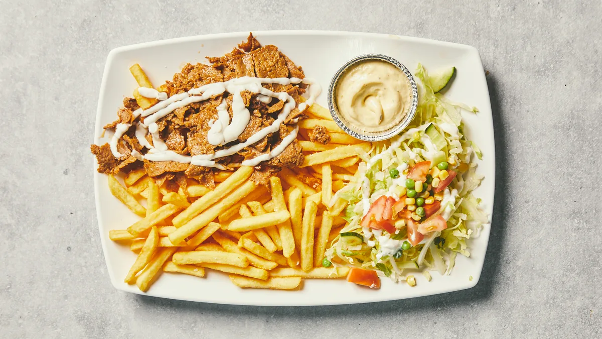 Kebab ret med kødstrimler