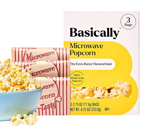 Basically Microwave Whole Grain Popcorn, Extra Butter (3 x 2.75 oz)