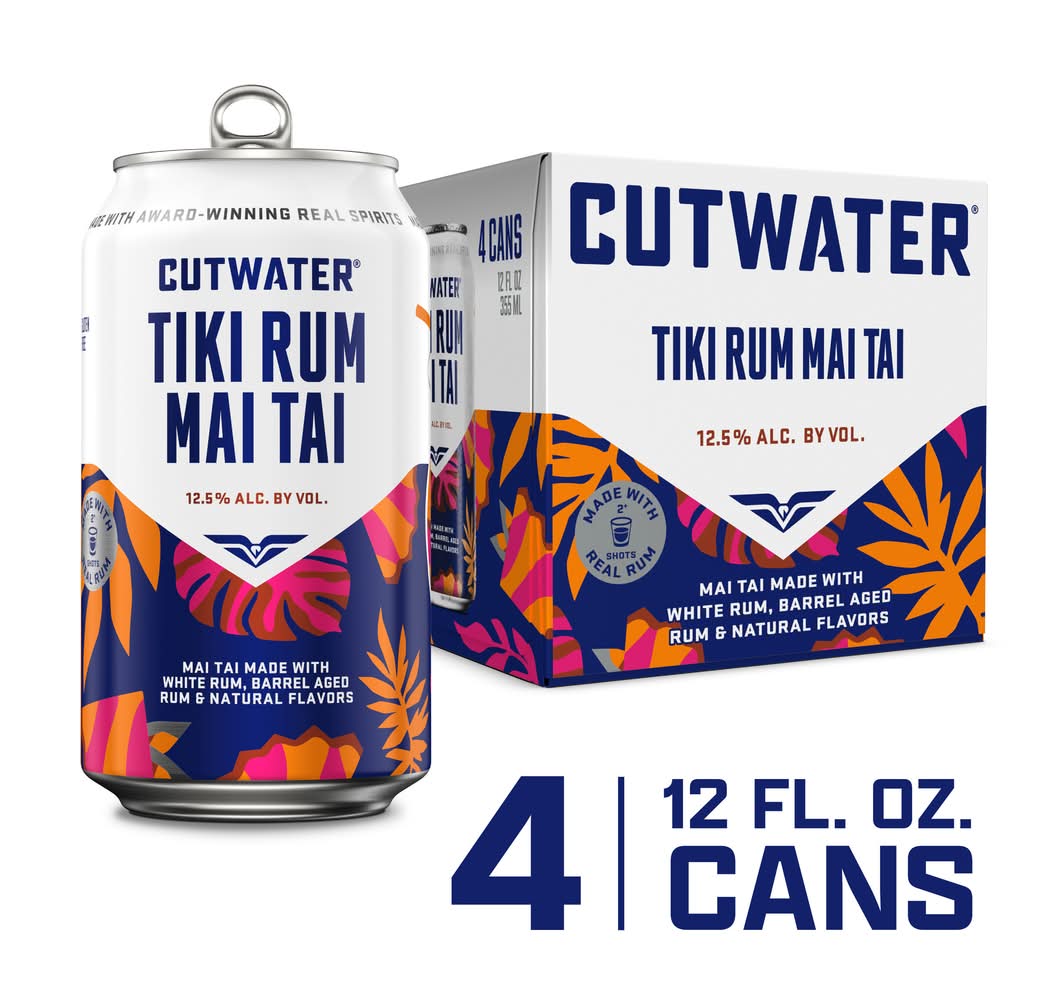 Cutwater Spirits Tiki Rum Mai Tai Cocktail (4 x 12 fl oz)