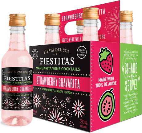 Fiestitas Margarita Wine Cocktails, Strawberry and Guava (4 x 187 oz)