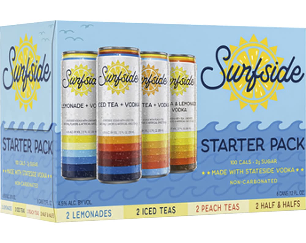 Surfside Iced Tea and Vodka Starter Variety pack, Assorted (8 x 12 fl oz)