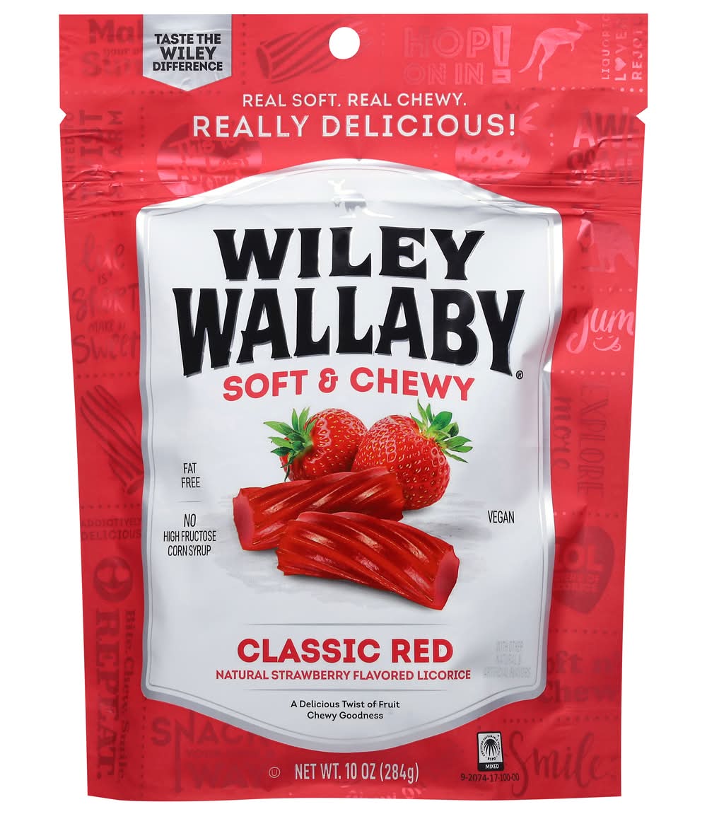 Wiley Wallaby Soft and Chewy Licorice, Classic Red (10 oz)