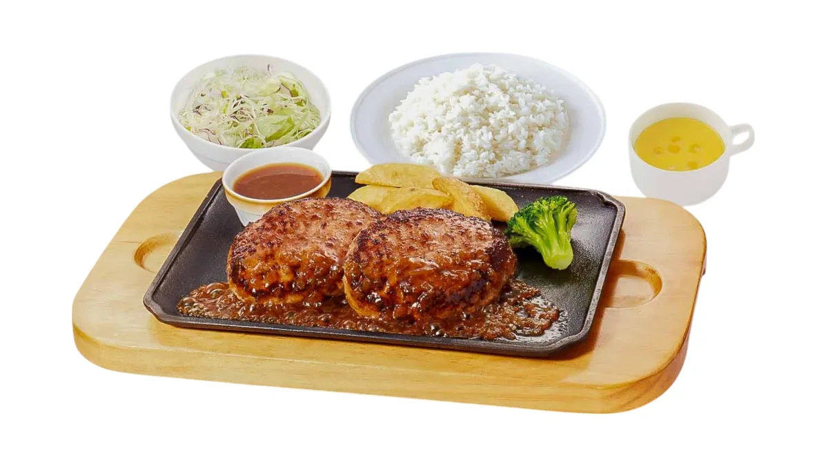 【947】倍盛手ごねハンバーグ弁当＆コーンスープセット