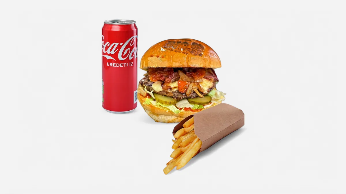 BEST hamburger + Hasáb Burgonya + 0,33 l Coca-Cola üdítő