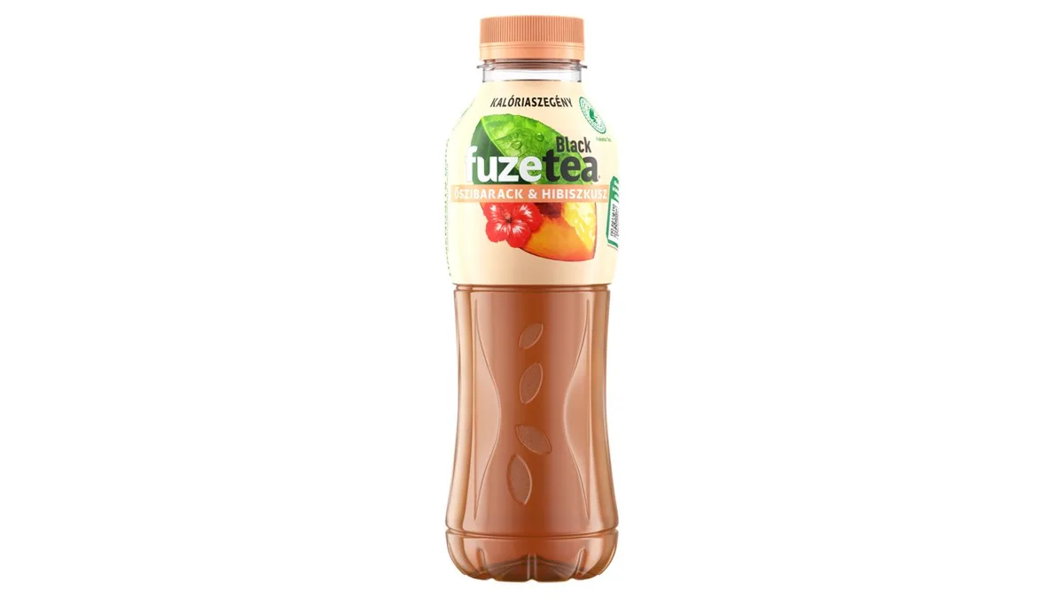 Fuze Tea szénsavmentes őszibarack- és hibiszkuszízű üdítőital fekete tea kivonattal 500 ml