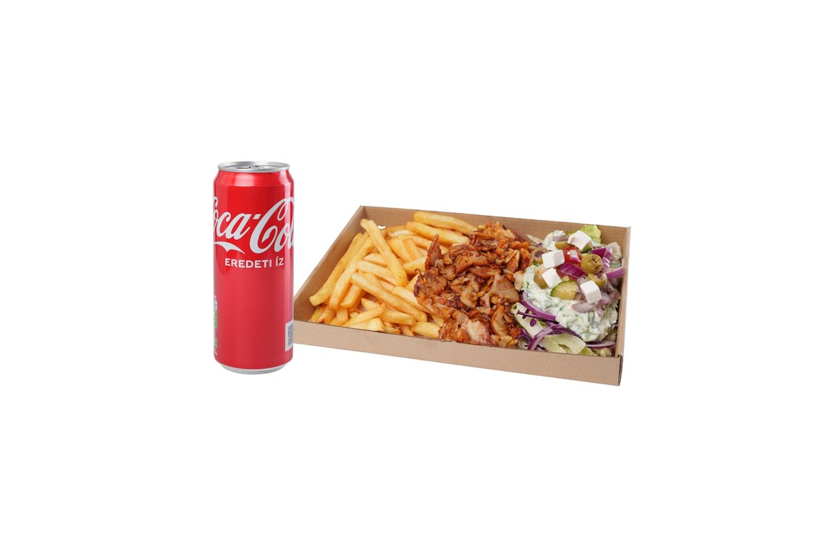 Gyros tálban + 0,33 l Coca-Cola üdítő