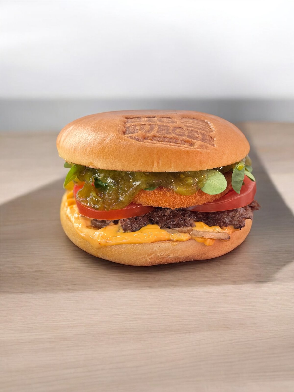 Rántott cheddar sajtos smash burger