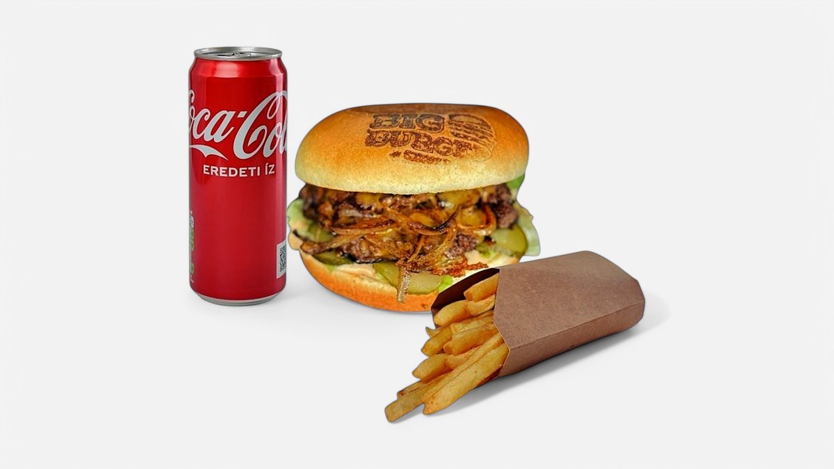 Smash hamburger + Hasáb Burgonya + 0,33 l Coca-Cola üdítő