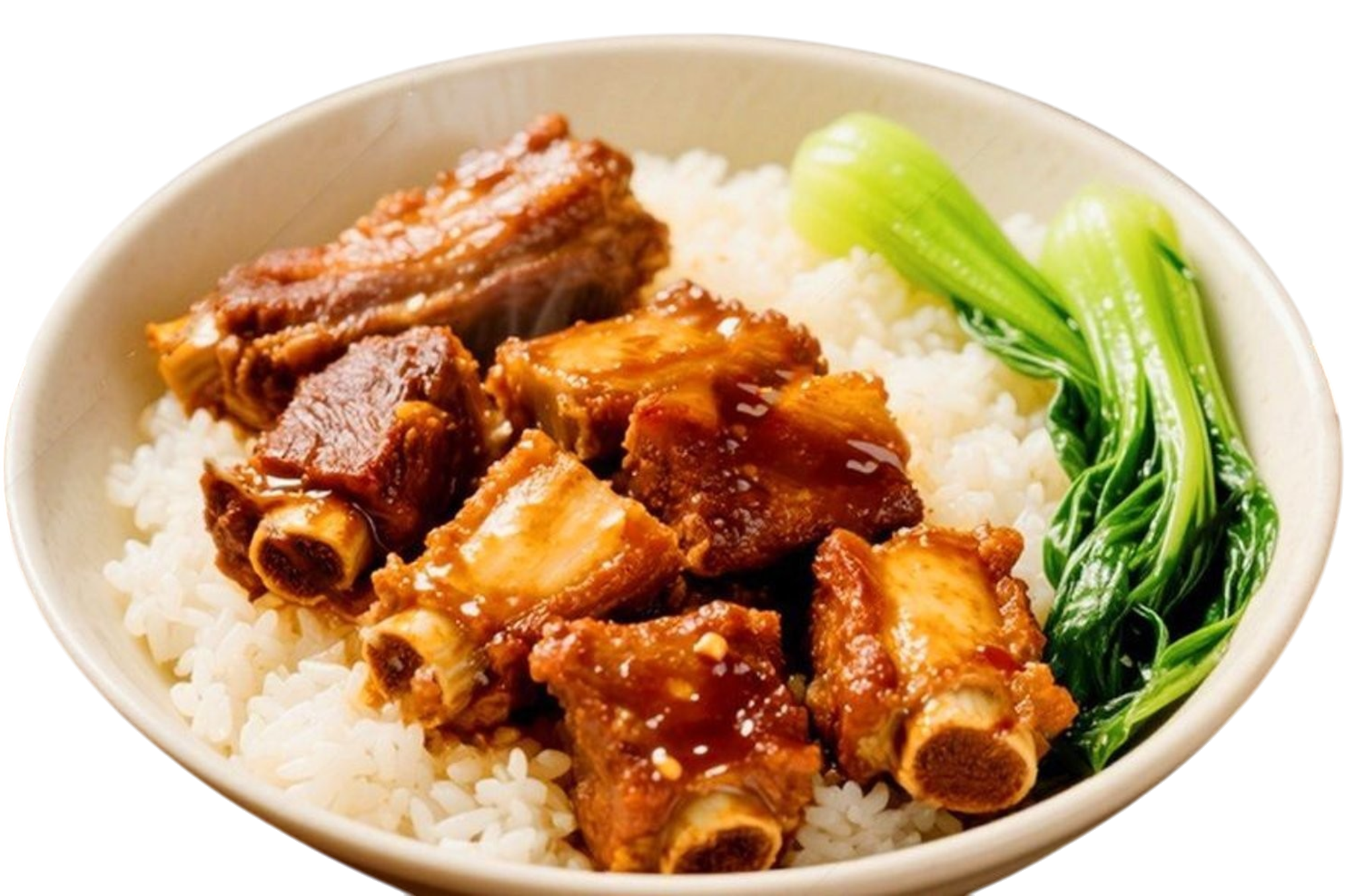 Barbecued Spare Ribsover Rice 蜜汁燒排骨飯
