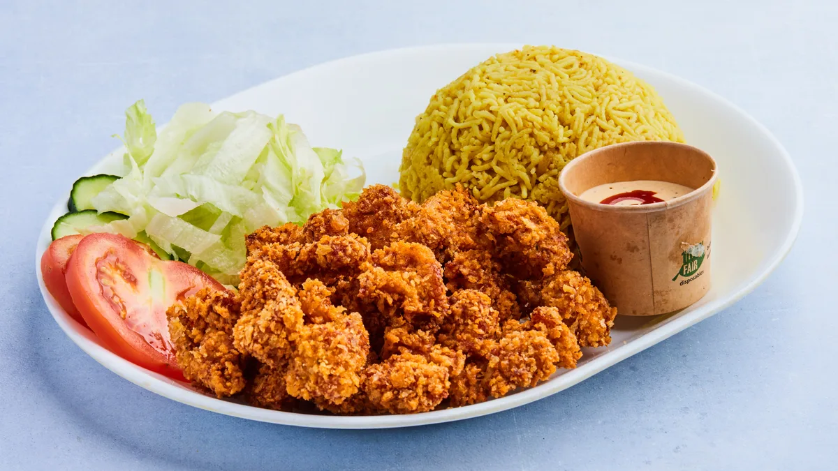 Biryani Ris med Crispy Chicken
