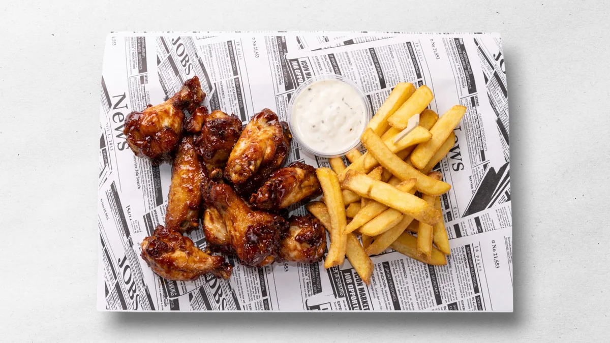 Combo:  krídla teriyaki omáčka 500g + hranolky + omáčka